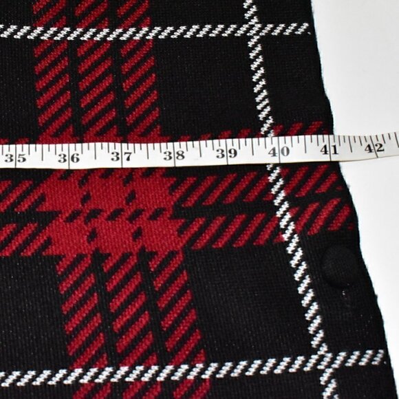 Anne Klein Poncho Pullover Red And Black Plaid Sweater Cape Shawl Size L - Picture 5 of 13